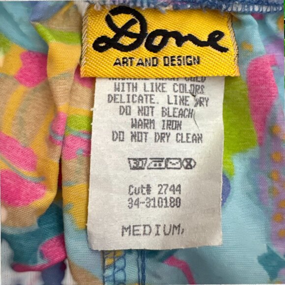 KEN DONE Vintage 90s Mens Swim Shorts Trunks USA Tropical Art Design Swimsuit M - Picture 3 of 5